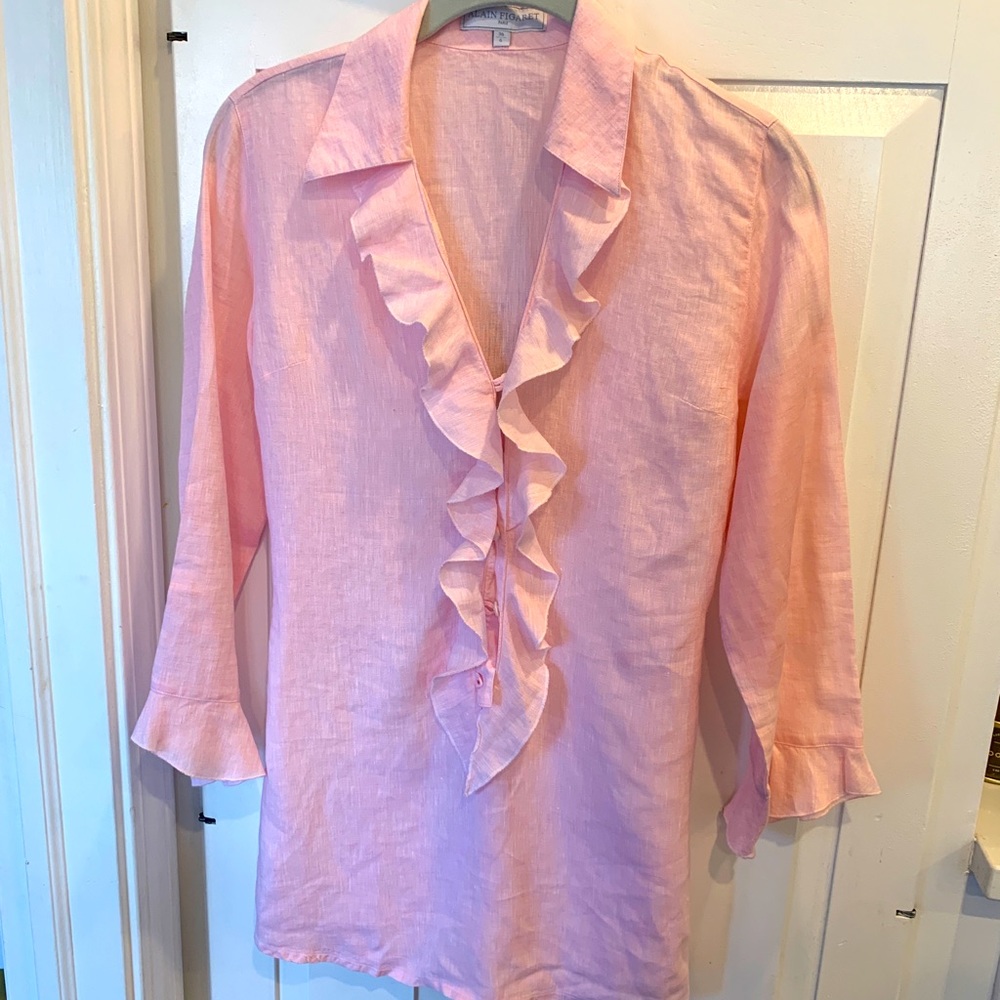 Alain Figaret Paris linen blouse, excellent cond.